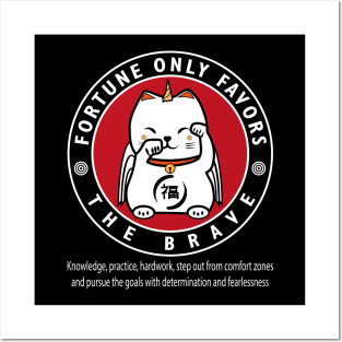 Super Maneki Neko Cat Circle White Posters and Art